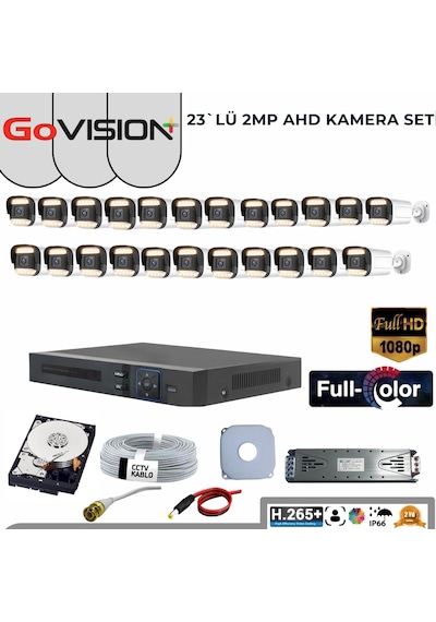 23 Lü 2mp Full Color 3.6mm Lens 1080p Fullhd Warmled Ahd Bullet Set