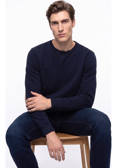 Mustang Lacivert Erkek Basic Nakışlı Sweatshirt M6wm-swt1590
