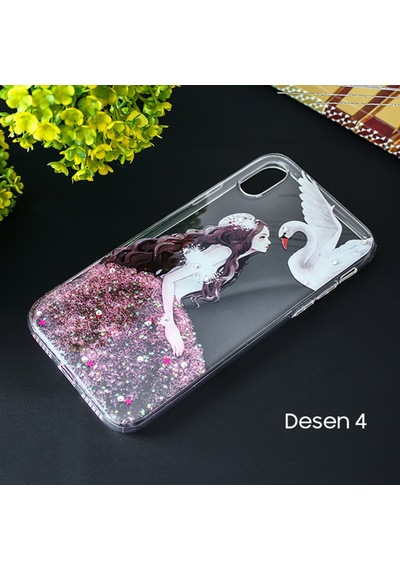 Apple Uyumlu iPhone X Xs 3D Diamond Elbise Seffaf Silikon Kilif 318313054 - Renk / Desenli 1