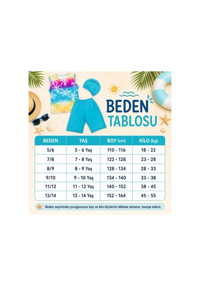 Rony Pony Kids Kız Çocuk Palmiye Desenli 3 Lü Mayo Takımı Şort, Kolsuz Üst Ve Bone Turkuaz Rony Pony Kids Kız Çocuk Palmiye Desenli 3 Lü Mayo Takımı Şort, Kolsuz Üst Ve Bone Turkuaz