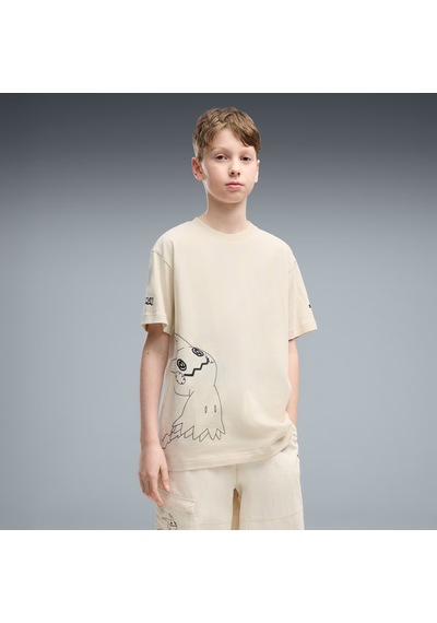 Puma X Pokemon Genç Geniş Kesim Grafik Detaylı Tişört 634944 87 Beyaz