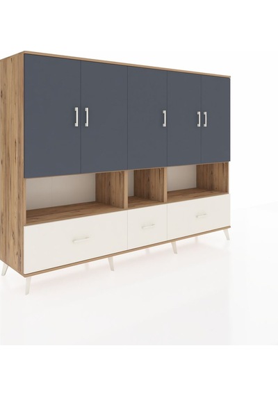 Hyperion Dolap 12 Raflı 3 Çekmeceli 5 Kapaklı 220x44x163 Çam-antr Çam-antrasit/aytaşı Hyperion Dolap 12 Raflı 3 Çekmeceli 5 Kapaklı 220x44x163 Çam-antr Çam-antrasit/aytaşı