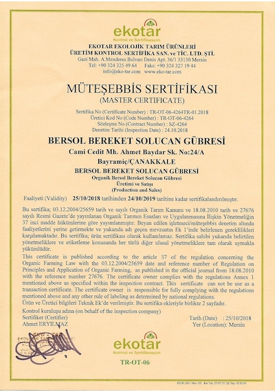 Bersol ® %100 Organik Solucan Gübresi 20 KG
