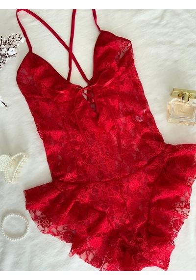 Mh Moony Homewears Premium Kırmızı Tulum Kırmızı
