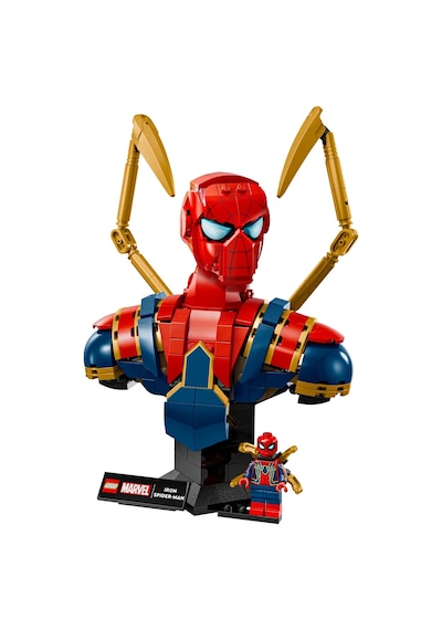 LEGO® ǀ Marvel Iron Örümcek Adam Büstü 76326 - Yetişkinler için Koleksiyonluk Sergileme Modeli Yapım Seti (379 Parça)