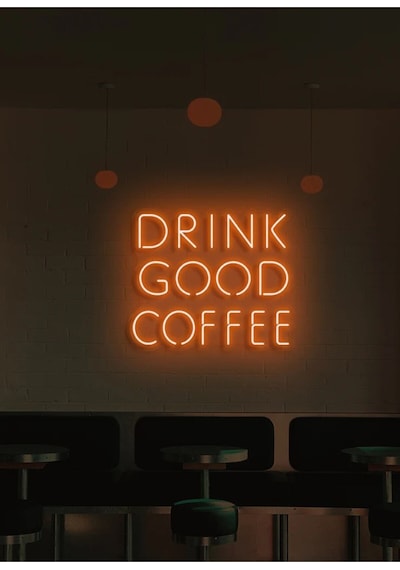 Drınk Good Coffee Yazılı Neon Tabela Turuncu
