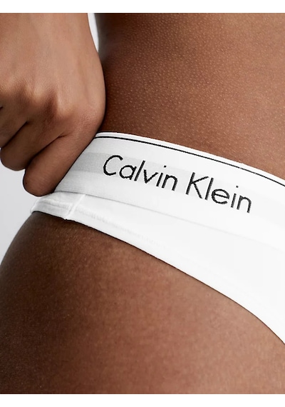 Calvin Klein Kadın Marka Logolu Elastik Bantlı Günlük Kullanıma Uygun Beyaz Külot 0000f3786e 100 Beyaz1