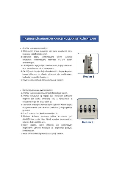 Temel Şifreli Metal Anahtar Kutusu, Kelepçeli, Kapaklı, 4 Haneli Dış Mekân Anahtar Kasası