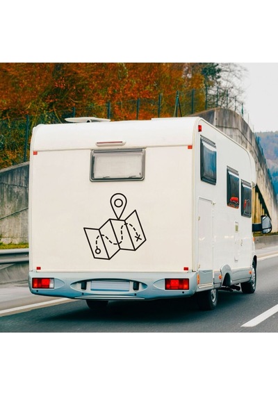 Karavan Sticker Harita Sticker 40x40