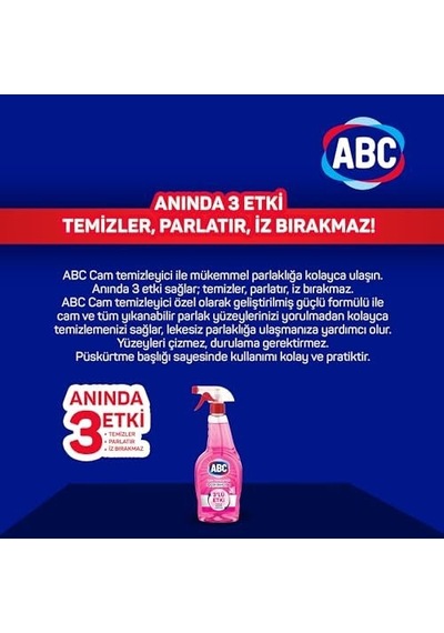 Abc Deterjan Cam Temizleyici Çiçek Bahçesi 500 Ml 1000'li Set