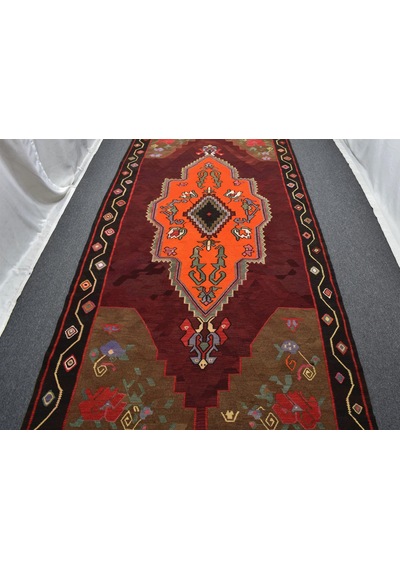 Zehra Abla Halı El Dokuma Devasa Dikişsiz Tek Parça Bayburt Yörük Yün Kilim 6250