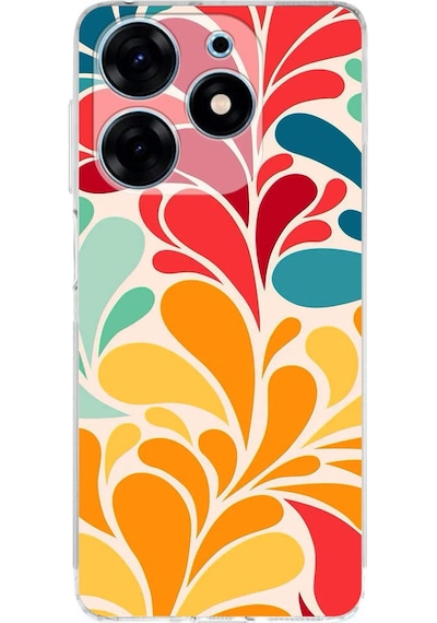 Tecno Spark 10 Pro İle Uyumlu Retro Color 5 Kamera Korumalı Şeffaf Kılıf Şeffaf