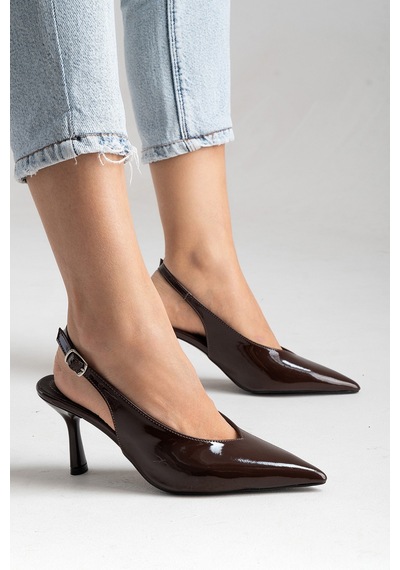 Esatsani Kahverengi Rugan Arka Açık 9 Cm İnce Topuklu Özel Günler Davet Stiletto Kadın Ayakkabı Kahverengi Rugan Esatsani Kahverengi Rugan Arka Açık 9 Cm İnce Topuklu Özel Günler Davet Stiletto Kadın Ayakkabı Kahverengi Rugan