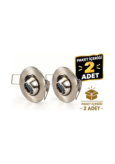 Ct 5268 1.5w Satin Kasa Led Spot 6400k Beyaz Işık 2 Adet Tatlı Beyaz