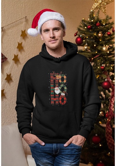 Stil X Yeni Yıl Baskılı Erkek Sweatshırt, Chrıstmas Temalı Siyah-2