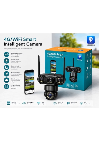 X5tech Rx-113w Wifi 3 Lensli 12 Volt 2a Kablosuz Güvenlik Kamera Gece Gündüz Renkli 360 Ptz Kontroll