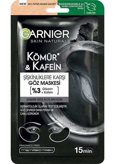 Garnier Göz Şişkinliği Karşıtı Kömür & Kafein Göz Maskesi 3 Adet