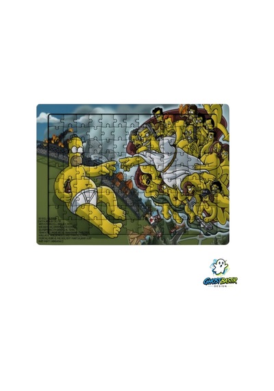 Ghostbastır Design Simpson Tanrının Eli 99 Parça Ayaklı Puzzle Dekoratif Çocuk Yapbozu 0190