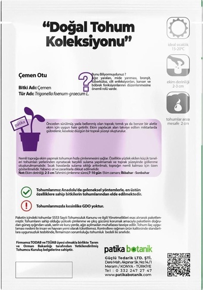 50 Adet Çemen Otu Tohumu