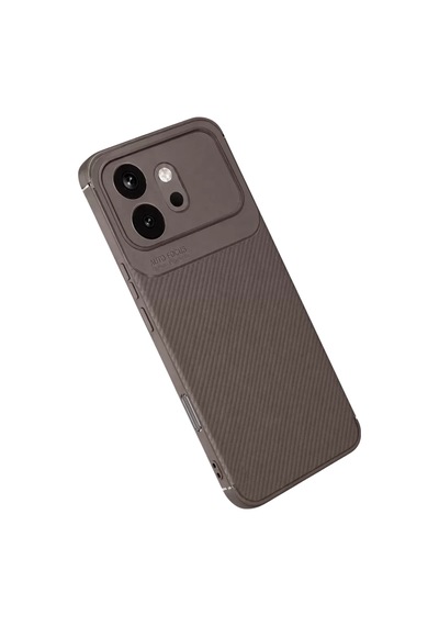 Huawei Honor 600 Auto Focus Karbon Kapak - Gri Standart