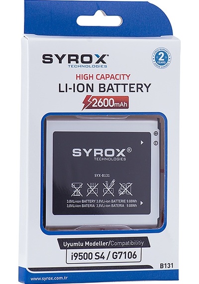 Syrox Samsung Uyumlu S4 İ9500 Batarya Pil 2600Mah B131