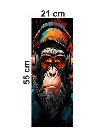 Çılgın Rapçi Maymun Baskılı Araç Kapı Direk Kaplama Folyo Sticker 2'li Sağ&sol