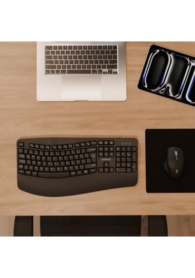 Siyah Kablosuz Ergonomik Klavye Ve Mouse Seti - Konforlu Kullanım