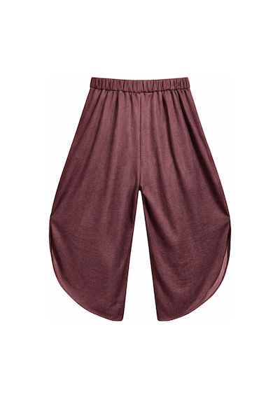Mixray 4897 Kadın Yırtmaçlı Pileli Asimetrik Dökümlü Pantolon Bordo