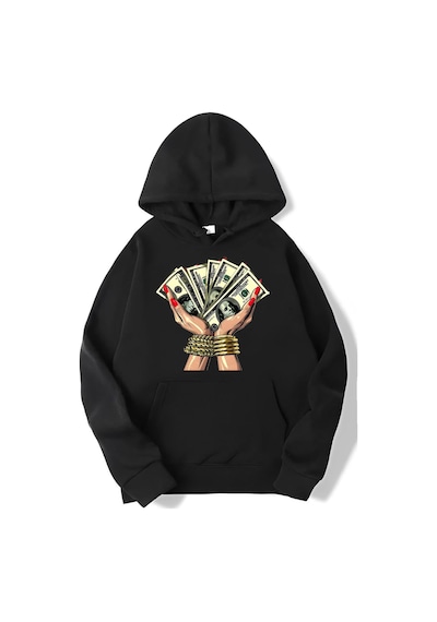 Brz Collection Unisex Oversize Money Hoodie Siyah
