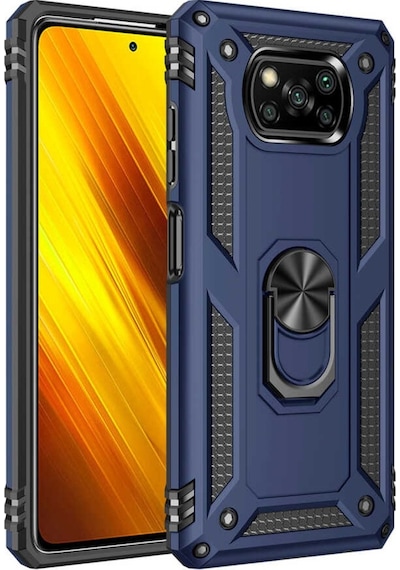 Xiaomi Poco X3 Kılıf Zore Vega Yüzüklü Standlı Zırh Kılıf