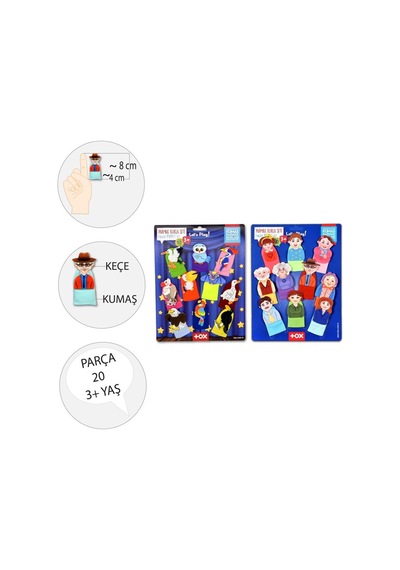 2 Set - 20 Parça Tox Aile  Bireyleri ve Uçan Hayvanlar Parmak Kukl