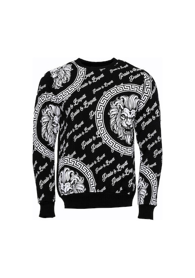 Wessi Siyah Taşlı Baskılı Ve Desenli Sweatshirt Siyah