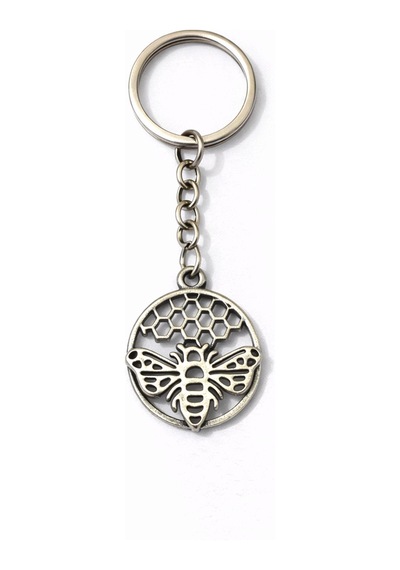 Honey Bee Petek Desenli Arı Figürlü Unisex Anahtarlık