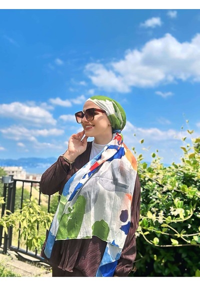 Moda Kaşmir Palet Desen Bambu Eşarp Turuncu