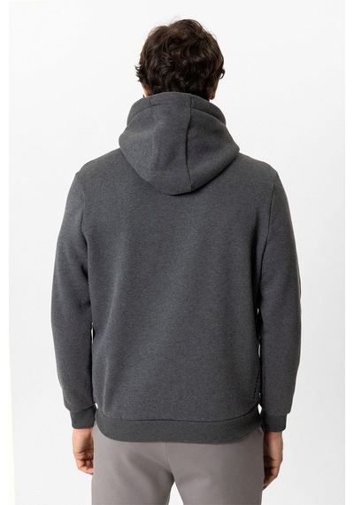 Backandbond Antrasit Regular Fit Pamuklu Kapüşonlu Sweatshirt