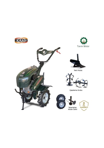 Kaan 23 S 7 HP 2+1 Şanzımanlı Benzinli Çapa Makinesi + Çapa Alt Grubu + Teker Takımı + Pulluk