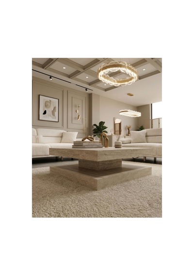 Modern Petra Orta Sehpa Traverten %100 Mdf Gri Gri Modern Petra Orta Sehpa Traverten %100 Mdf Gri Gri