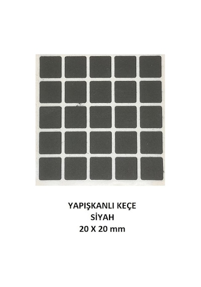 Zemin Koruyucu, Keçe Seti, Siyah, 7 Parça