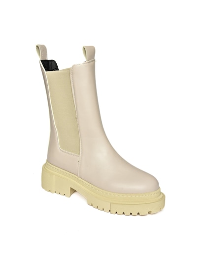 Fox Shoes N280349009 Bej Kalın Tabanlı Günlük Kadın Bot Bej