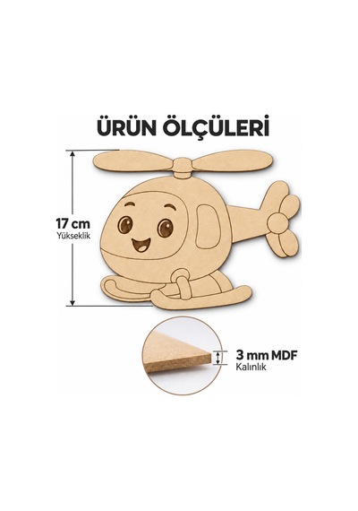 6 Lı Sevimli Taşıtlar Mdf Boyama Seti 17 Cm Sulu Boya Ve Fırça