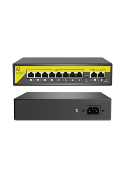 Mpia 8 Port Poe 120W 10/100 8 Poe 2 Uplink Switch