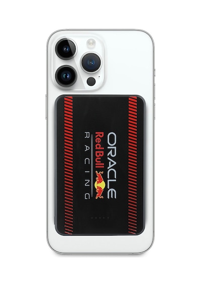 Redbull Lisanslı M-safe Özellikli Powerbank Dijital Led Göstergeli Kırmızı Şeritli 5000mah 15w Siyah
