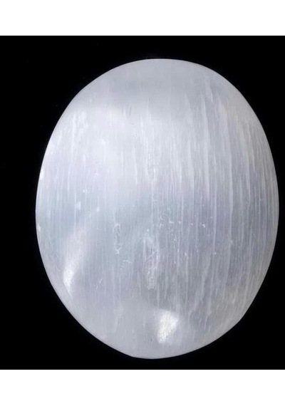 Beyaz Selenit Masaj Terapi Taşı - Oval