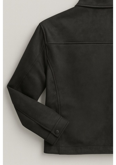 Premum Basic Slim Fit Süet Ceket Siyah