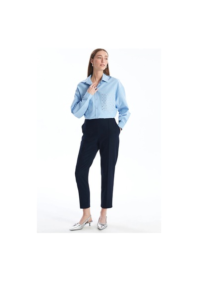 LC Waikiki Beli Lastikli Standart Fit Kadın Pantolon Navy