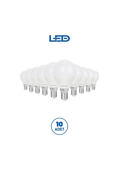 Rtl09221-10 Rother G45 Led Ampul 6w E14 470 Lümen 3000k Sarı Işık Enerji Tasarruflu Ampul 10 Adet