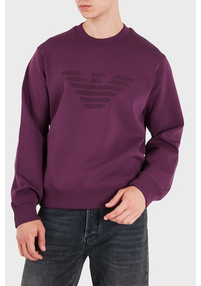 Emporio Armani Logolu Pamuklu Regular Fit Bisiklet Yaka Sweat Erkek Sweat Em006841 Af10013 Ma174 Mor