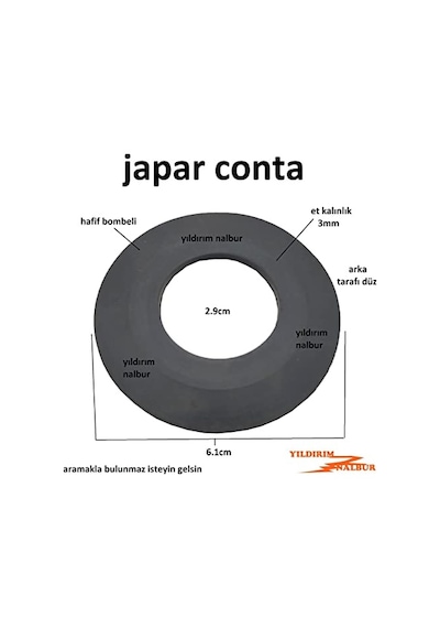 2 Adet Japar Rezervuar İç Takım Kapama Contası 6.5cm Bombeli Model Boşaltma Conta 0.05 M