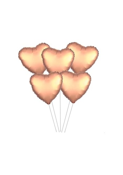 5 Li Kalp Gold Folyo Balon, Rose Gold 2 Yaş Mavi