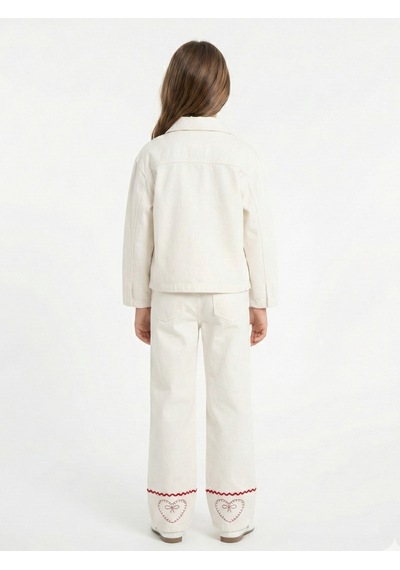 Xo Kids Kız Çocuk 3lü Alt Üst Kombin Takmı 4-13 Yaş Set0479 Krem